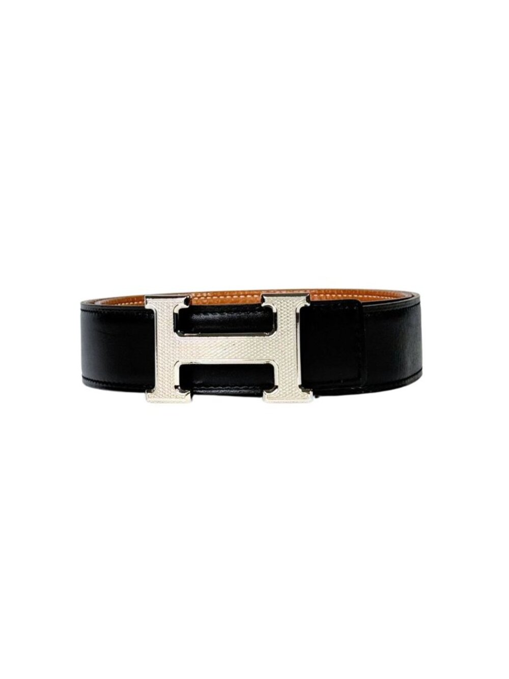 Hermès Reversible Black & Brown Leather H Belt Size 80